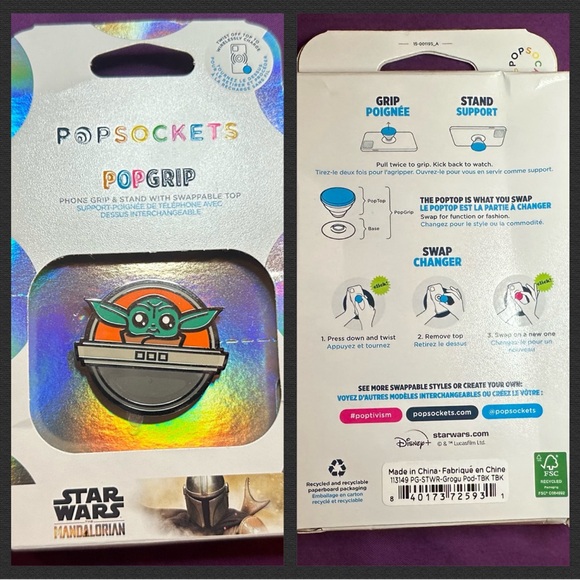 Baby Yoda PopSocket The Child Popgrip Grogu The Mandalorian - Picture 3 of 9